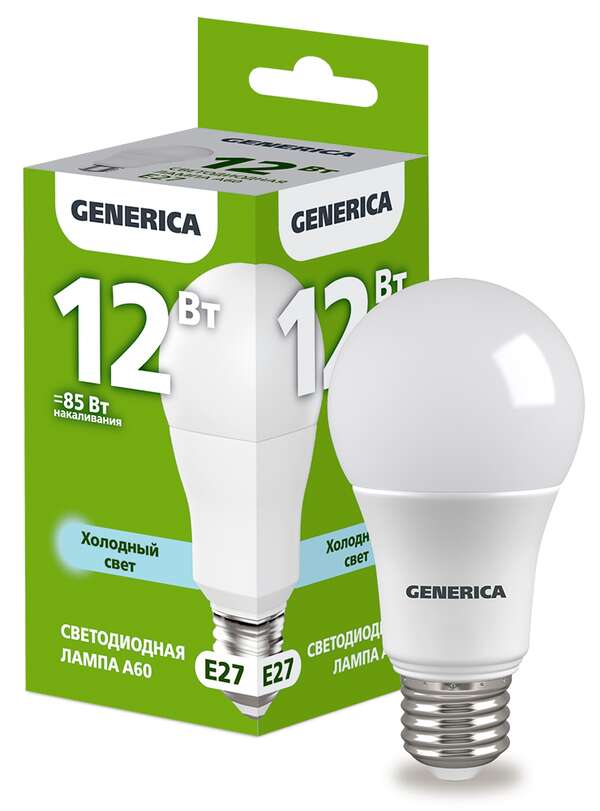 Лампа GENERICA LED A60 12W 6500K E27 Лампа GENERICA LED A60 12W 6500K E27
