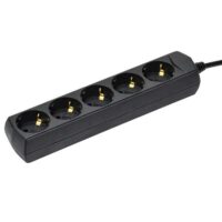 Удлинитель GENERICA 5гн 3м ПВС 3x1 с з/к черн WYP10-10-05-03-Z-K02-G