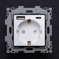 Розетка CGSS 1-я с з/к USB и TYPE C белая GL-W160A-USB-TC-WCG