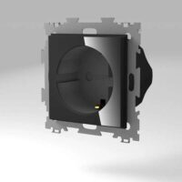 Розетка CGSS 1-я с з/к шторки черная GL-W160A-BCG