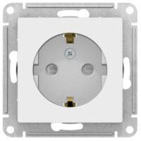 Розетка ATLASDESIGN 1-я с з/к белая шторки ATN000145