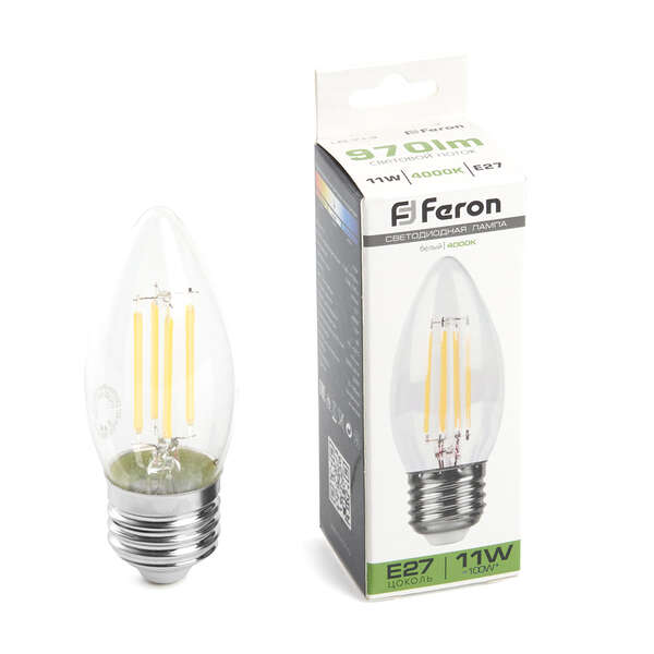 Лампа Feron LED B35 11W 4000K E27 FILAMENT LB-713 38273 Лампа Feron LED B35 11W 4000K E27 FILAMENT LB-713 38273