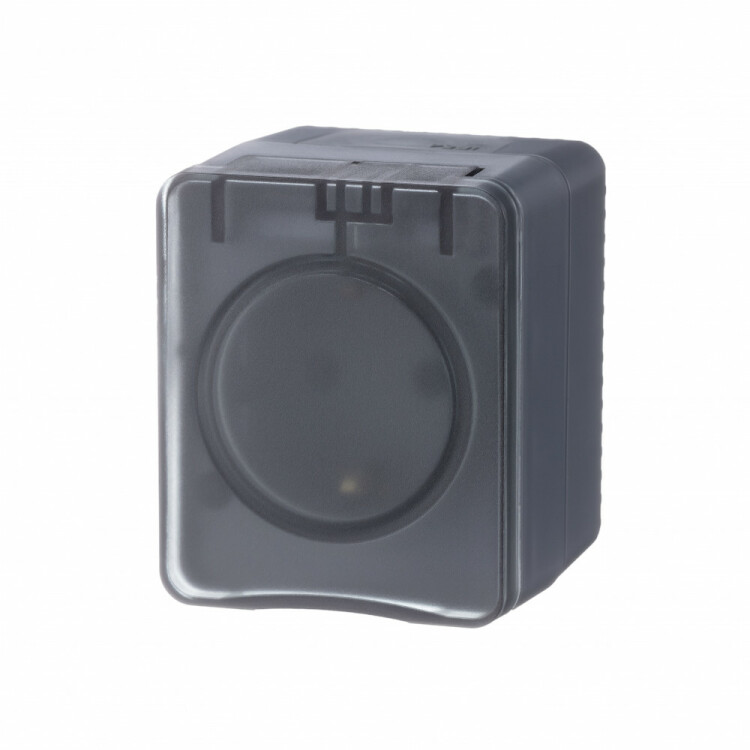 Розетка ATLASDESIGN Profi54 1-я с з/к шторки IP54 антрацит ATN544045 Розетка ATLASDESIGN Profi54 1-я с з/к шторки IP54 антрацит ATN544045