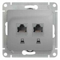 Розетка GLOSSA 2хPC RJ45 алюминий GSL000385KK