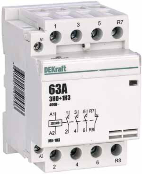 Контактор DeKraft МК-103 63А 3НО+1НЗ 230В 18089DEK Контактор DeKraft МК-103 63А 3НО+1НЗ 230В 18089DEK