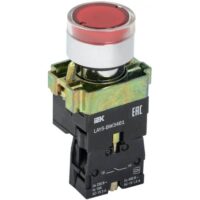 Кнопка IEK LAY5-BW3461 красная с подсветкой 240В