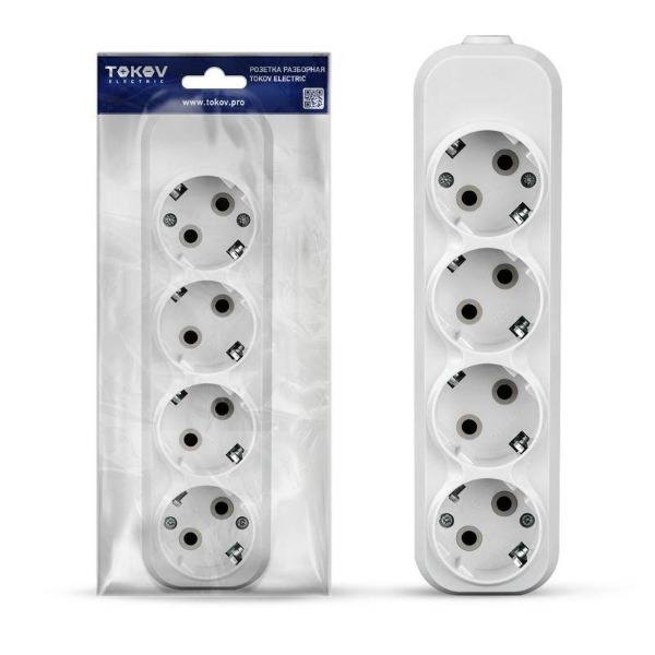Колодка TOKOV ELECTRIC 4гн с з/к TKE-C01-KU4-Z Колодка TOKOV ELECTRIC 4гн с з/к TKE-C01-KU4-Z