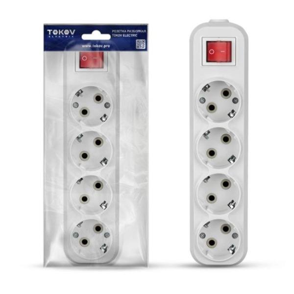 Колодка TOKOV ELECTRIC 4гн с з/к с выкл. TKE-C01-KU4-ZV Колодка TOKOV ELECTRIC 4гн с з/к с выкл. TKE-C01-KU4-ZV