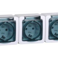 Розетка IEK 3-я с з/к прозр. ГЕРМЕС IP54 ERMP32-K03-16-54-EC