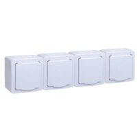 Розетка IEK 4-я с з/к белая ГЕРМЕС IP54 ERMP42-K01-16-54-EC
