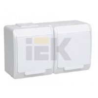 Розетка IEK 2-я с з/к белая ГЕРМЕС IP54 ERMP22-K01-16-54-EC