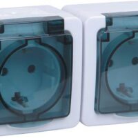 Розетка IEK 2-я с з/к прозр. ГЕРМЕС IP54 ERMP22-K03-16-54-EC