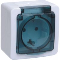 Розетка IEK 1-я с з/к ГЕРМЕС IP54 ERMP12-K03-16-54-EC прозрачная